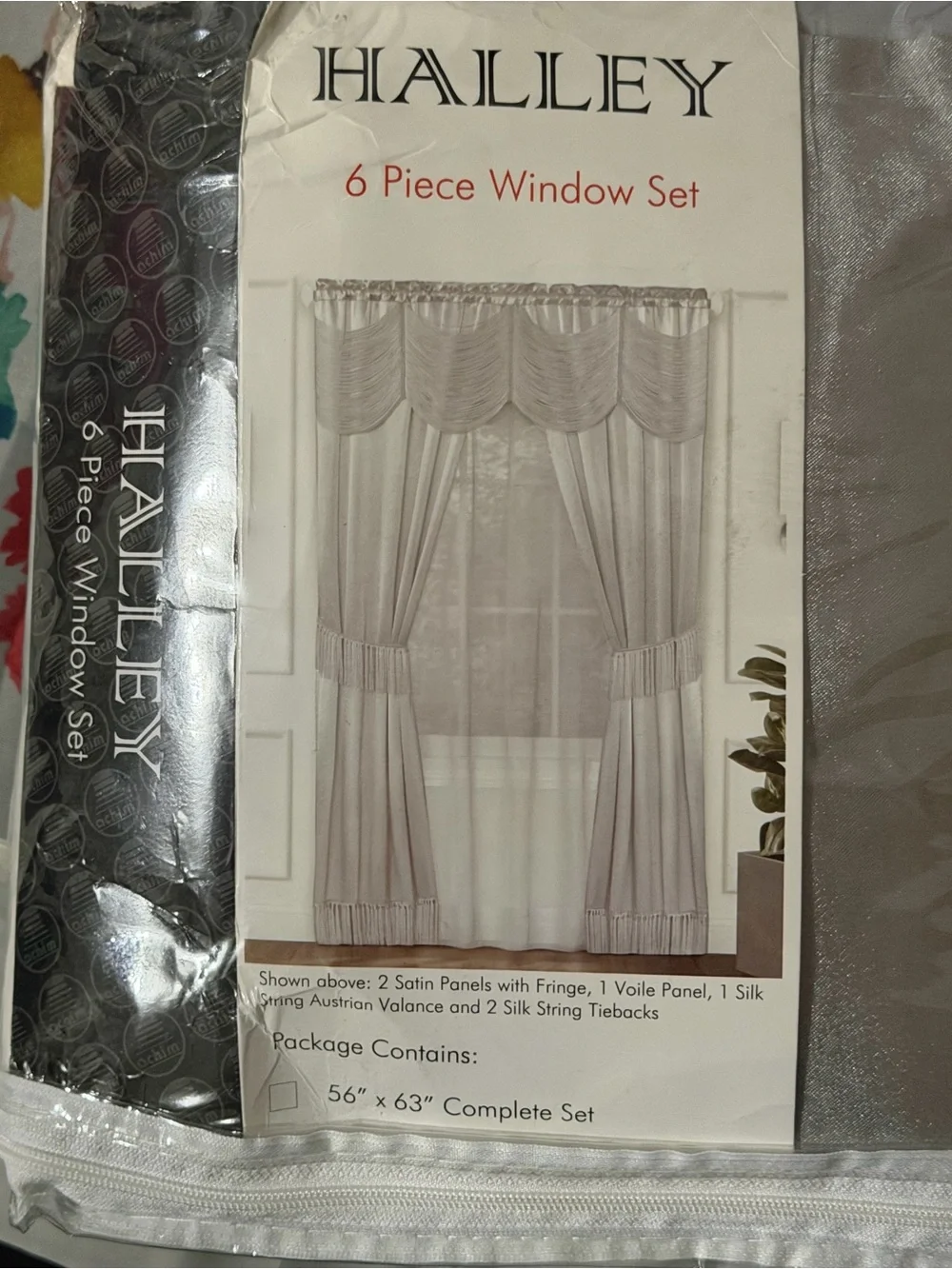 Halley 6-Piece Window Curtain Set in Silver
